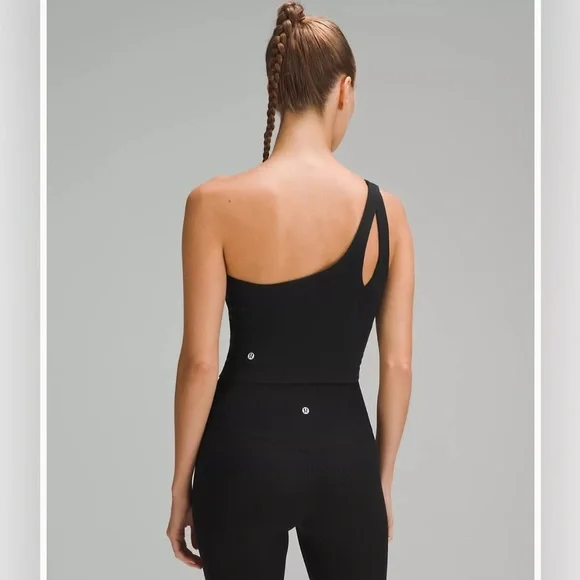 NWT Lululemon Ribbed Nulu Asymmetrical Yoga Tank Top Size 6 Black - Picture 3 of 12
